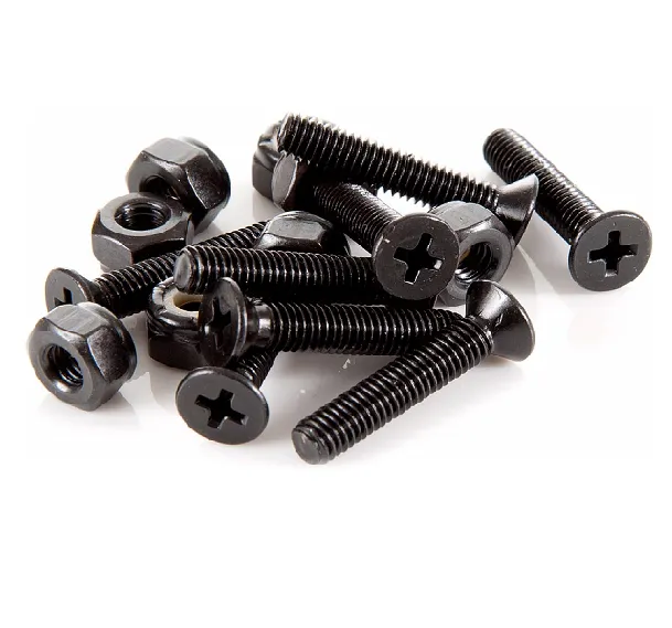 1" Black Phillips Complete Mounting Hardware - 500 Full Packaged Sets