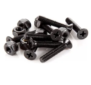 1" Black Phillips Complete Mounting Hardware - 500 Full Packaged Sets