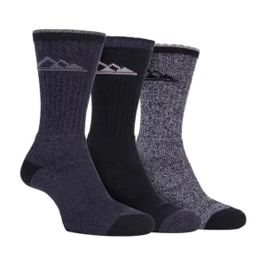 3 Pack Mens Padded Sole Anti Blister Cotton Hiking Socks