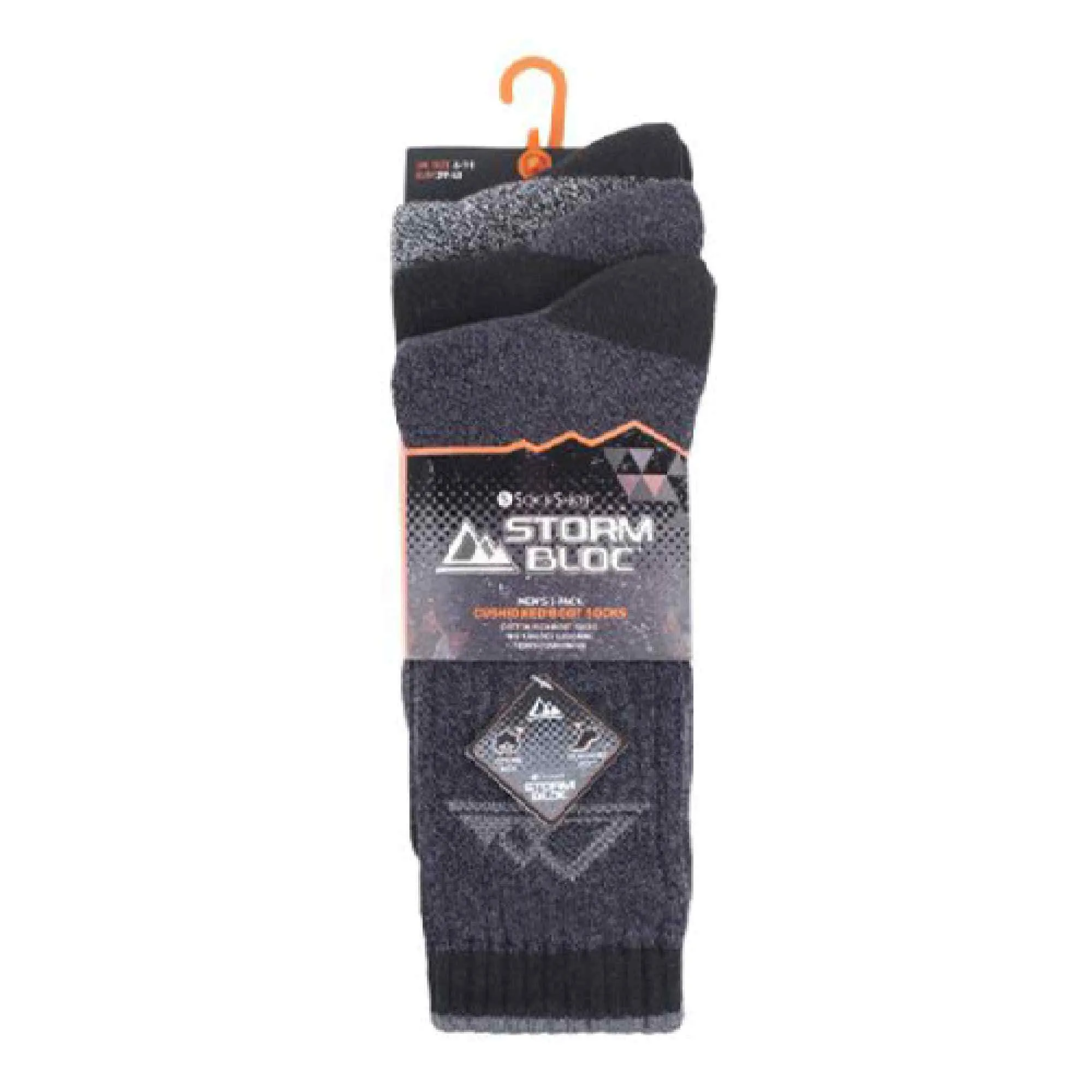 3 Pack Mens Padded Sole Anti Blister Cotton Hiking Socks