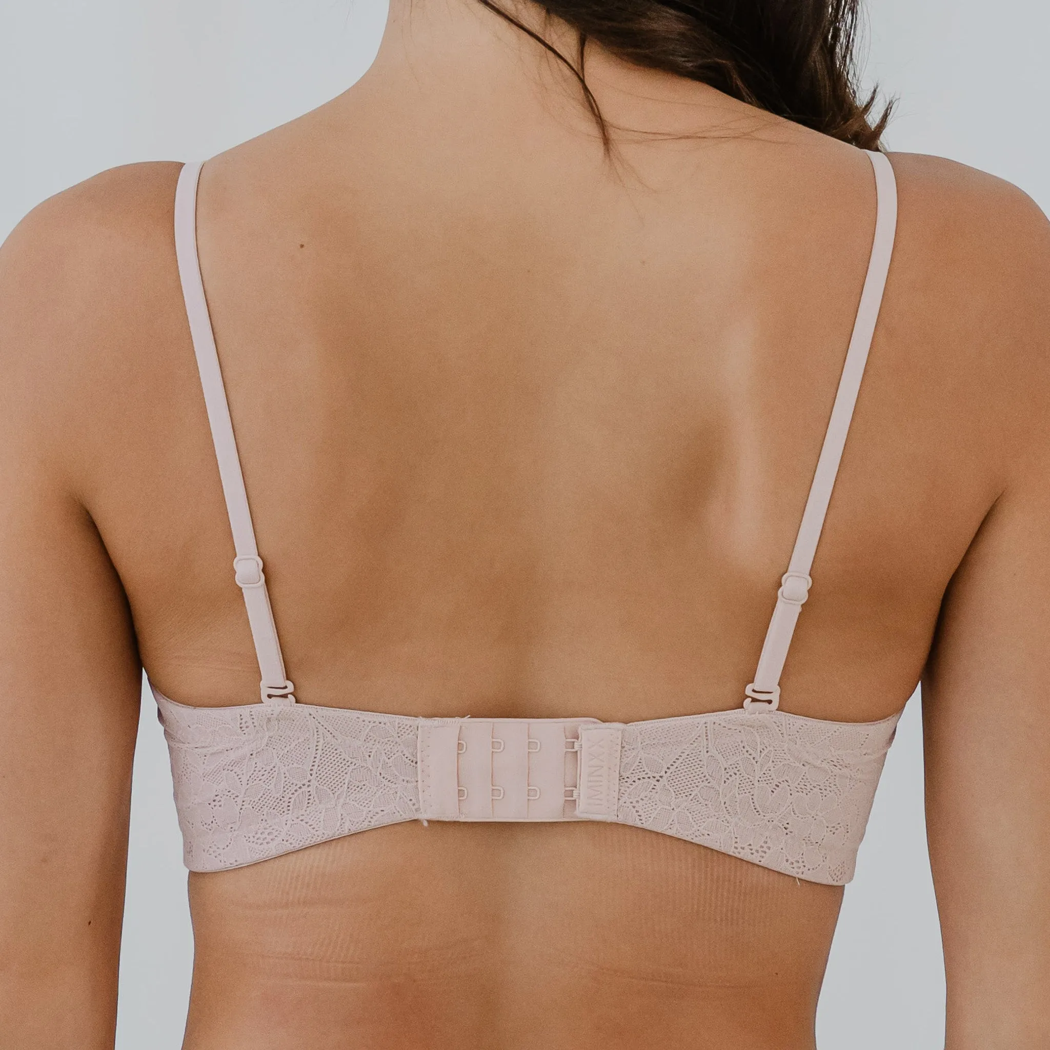 5th Gen! Lace 100% Non-Slip Strapless Wireless Bra in Strawberry Cream