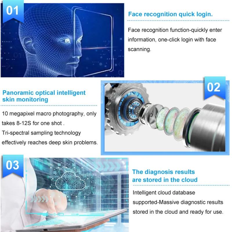 7 in 1 Microdermabrasion Peeling Machine Ultrasound Analyzer Oxygen Spray Gun RF Dermabrasion Skin Analysis Machine In Store