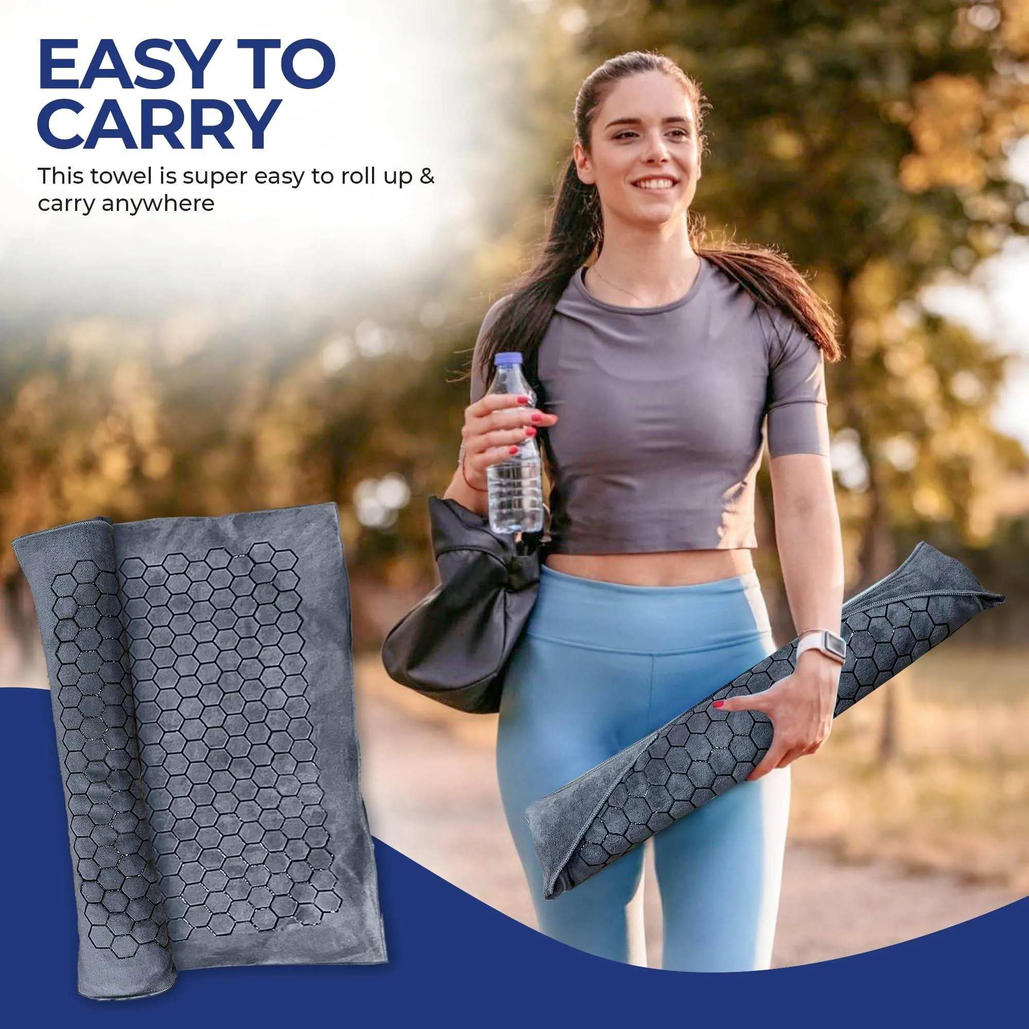 Activate Yo Hot Yoga Mat Towel - Yoga Mat Non Slip w/Honeycomb Design | Easy to Carry Hot Yoga Towel | Perfectly Sized Non Slip Yoga Mat 73” x 26” | Soft & Durable Hot Yoga Towels