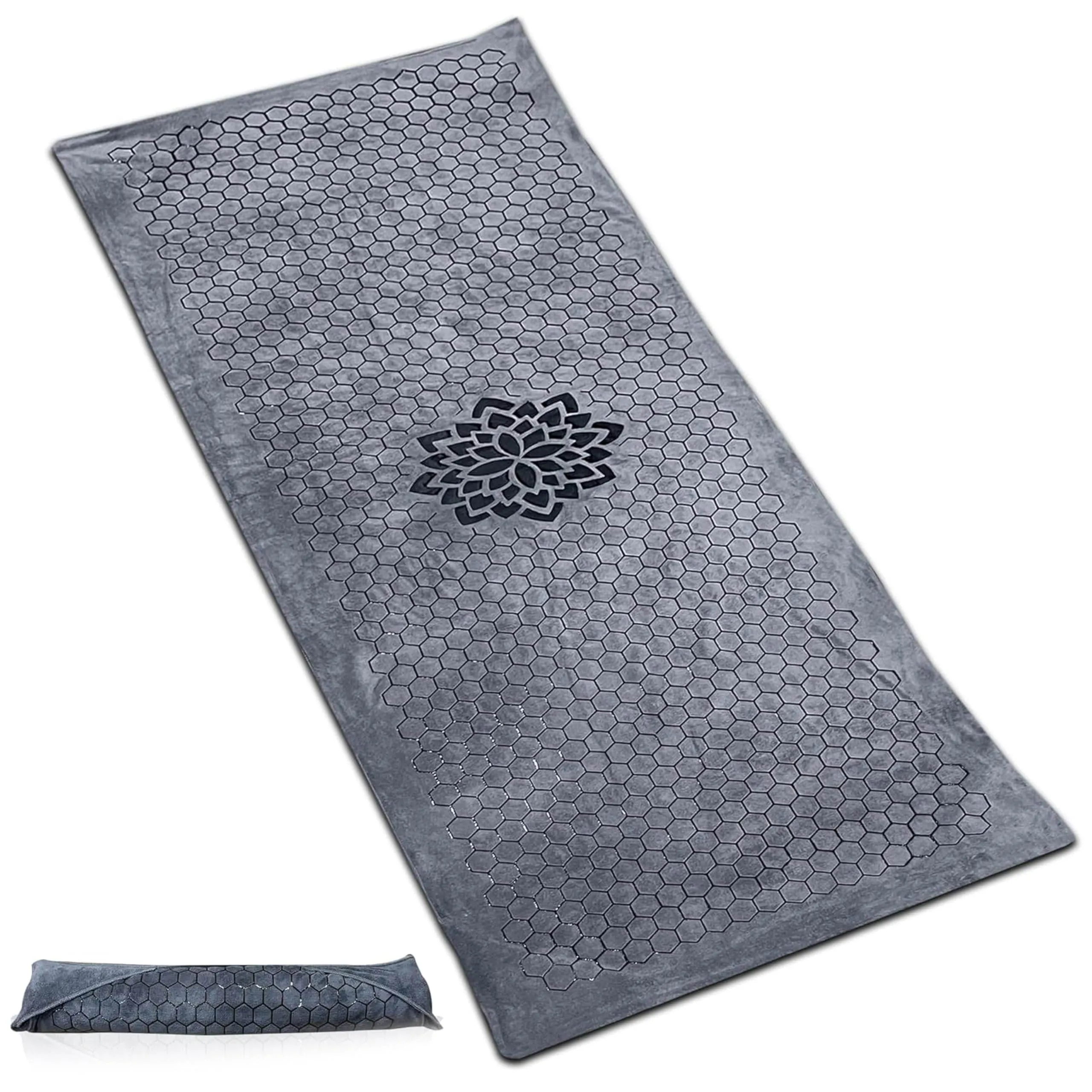 Activate Yo Hot Yoga Mat Towel - Yoga Mat Non Slip w/Honeycomb Design | Easy to Carry Hot Yoga Towel | Perfectly Sized Non Slip Yoga Mat 73” x 26” | Soft & Durable Hot Yoga Towels