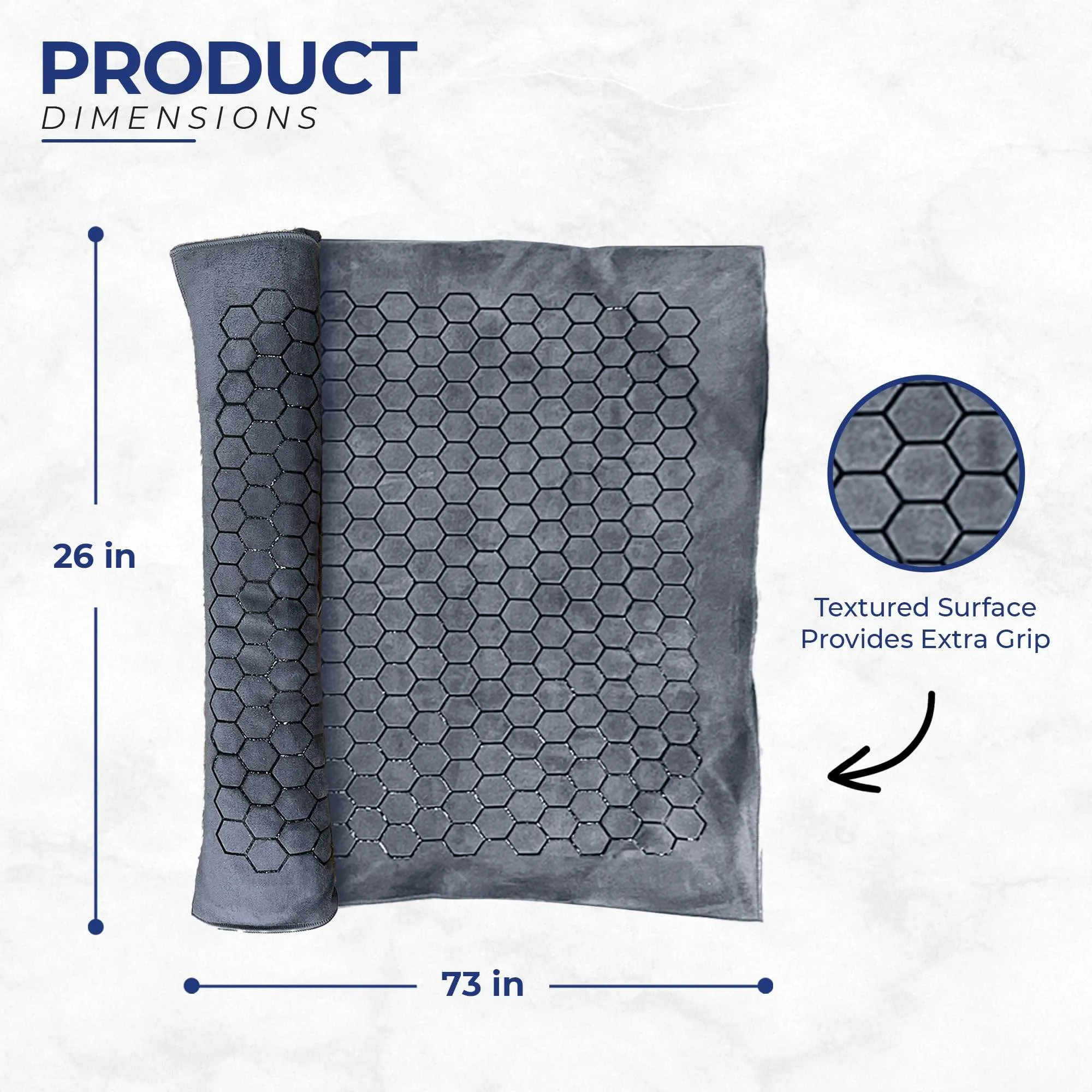 Activate Yo Hot Yoga Mat Towel - Yoga Mat Non Slip w/Honeycomb Design | Easy to Carry Hot Yoga Towel | Perfectly Sized Non Slip Yoga Mat 73” x 26” | Soft & Durable Hot Yoga Towels