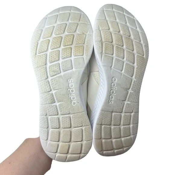 ADIDAS 8.5 Women's Cloudfoam Pure Motion Running Shoe Cream White Slip On