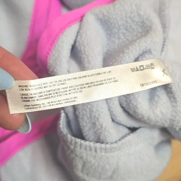 Anthropologie Daily Practice Stellar blue pink zip up fleece 1X