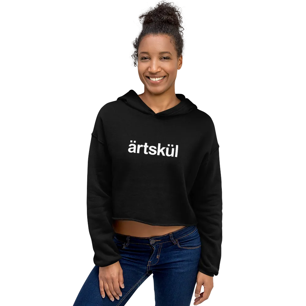 artskul women's black cropped hoodie