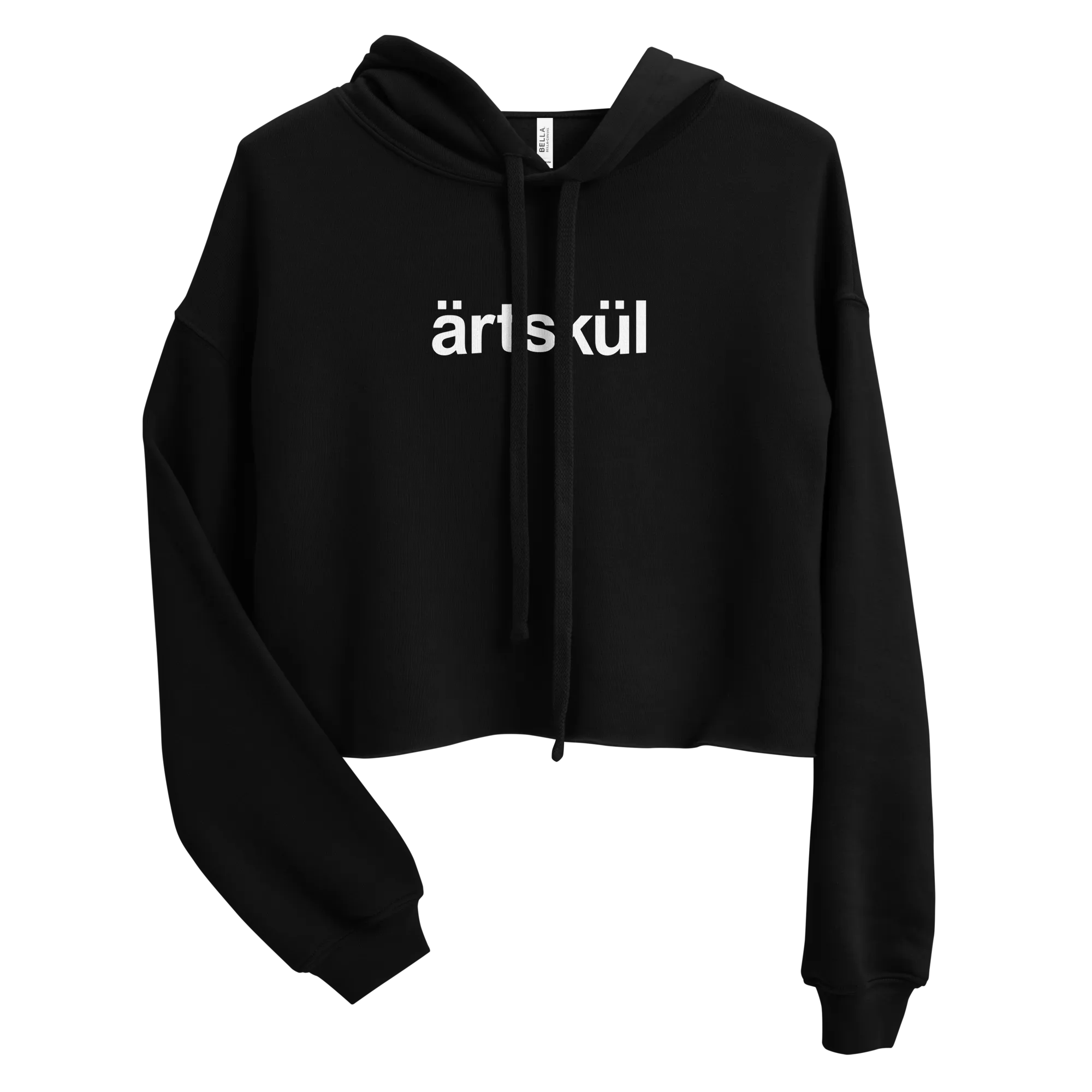 artskul women's black cropped hoodie