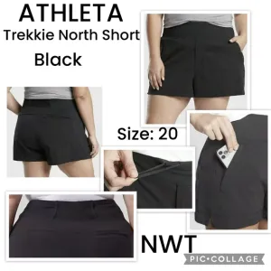 Athleta Trekkie North Short in Black Size 20 inseam 4&quot;  MSRP $59 FP1000