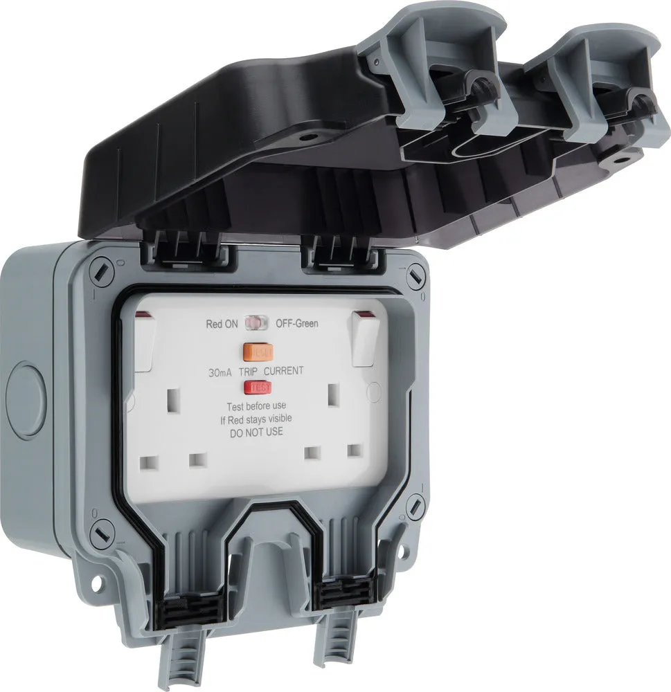 BG WP22ARCD-02 Weatherproof Nexus Storm 13A 2G Type A RCD Switched Socket (Latching)