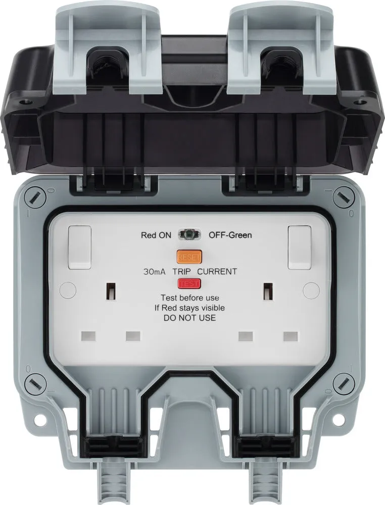 BG WP22ARCD-02 Weatherproof Nexus Storm 13A 2G Type A RCD Switched Socket (Latching)