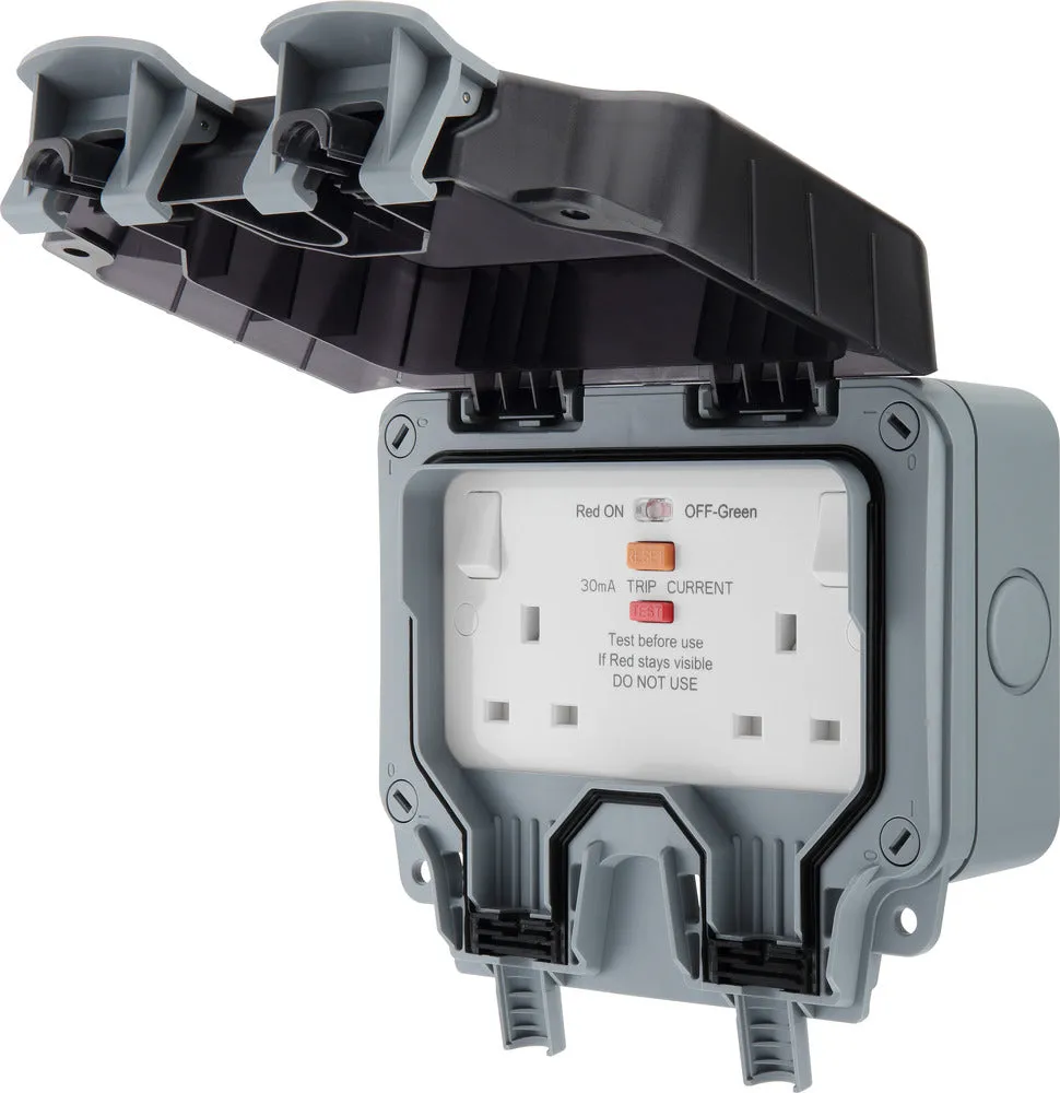 BG WP22ARCD-02 Weatherproof Nexus Storm 13A 2G Type A RCD Switched Socket (Latching)