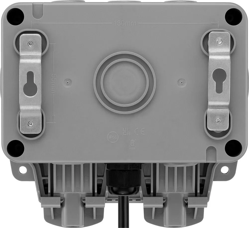 BG WP22KIT/3-02 Weatherproof Nexus Storm 13A 2G Switched Socket  3m Flex & RCD Plug