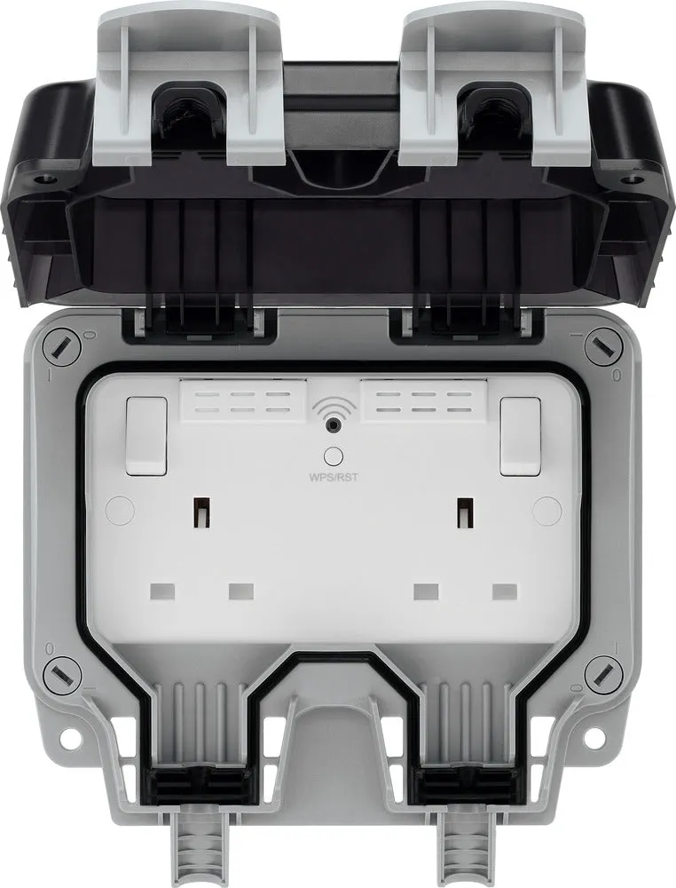 BG WP22WR-02 Weatherproof Nexus Storm 13A 2G Switched Socket with Wi-Fi Repeater
