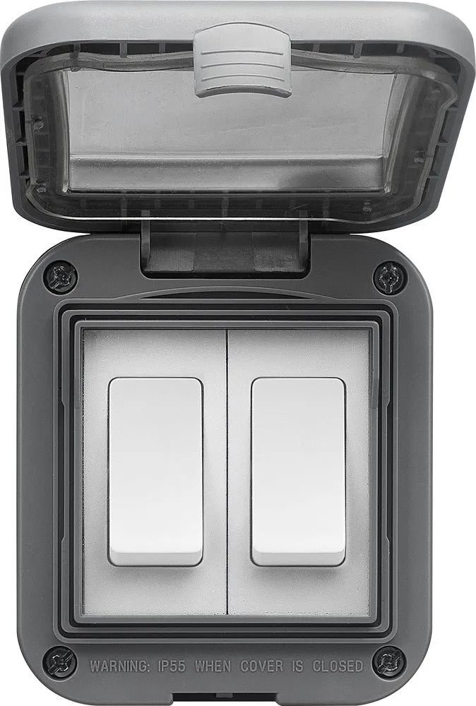 BG WPB42 Weatherproof IP55 10AX 2G 2-Way Switch