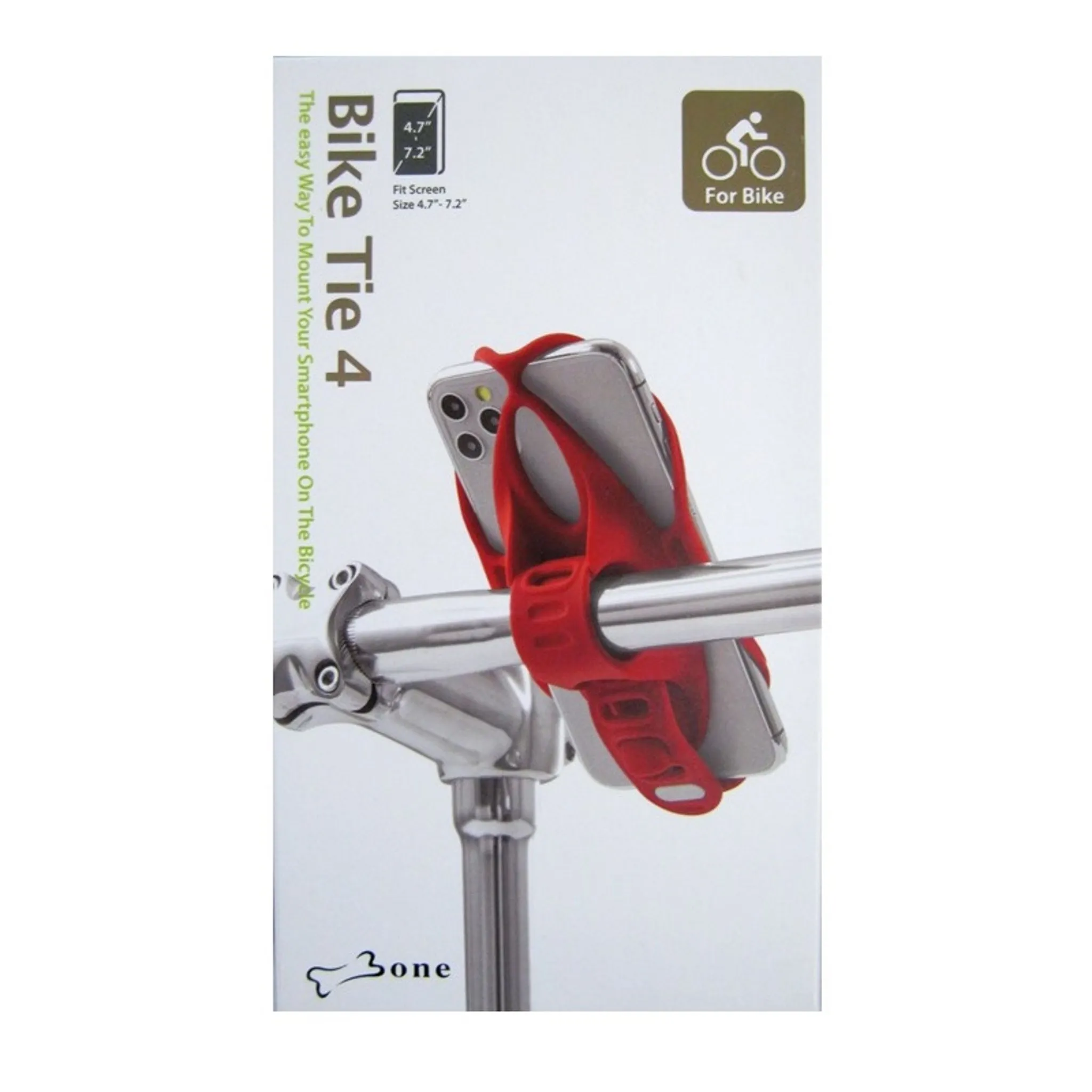 Bike Tie 4 Smartphone Handlebar Holder 4.7'' to 7.2'' Red