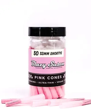Blazy Susan 53mm Shorty Cones 50ct- Pink