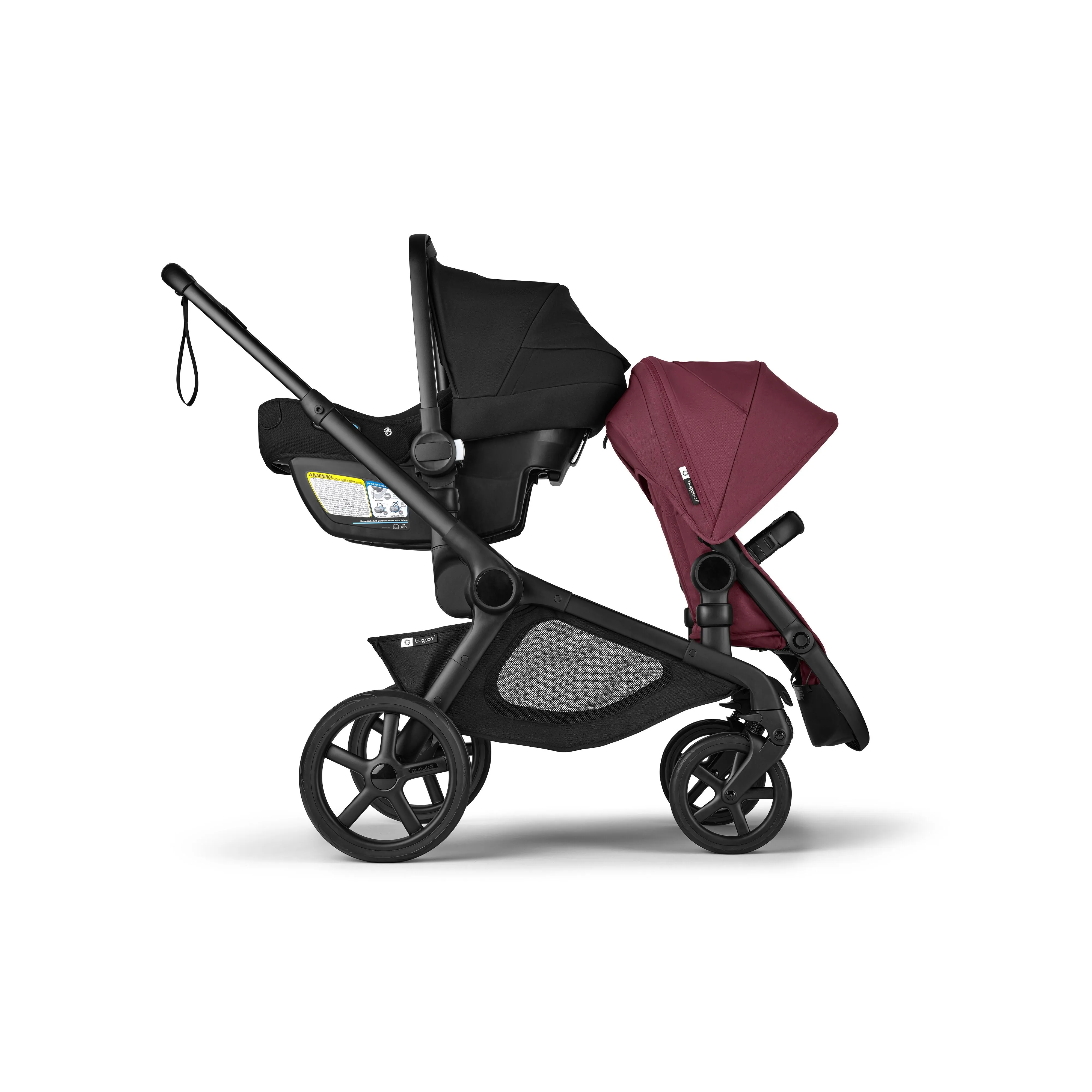 Bugaboo Kangaroo Sibling Seat - Black/Dark Cherry
