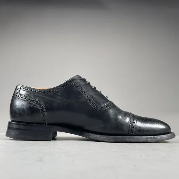 Charles Tyrwhitt Semi Brogue Men’s UK 8 US 9 Black Leather Oxfords Dress Shoes
