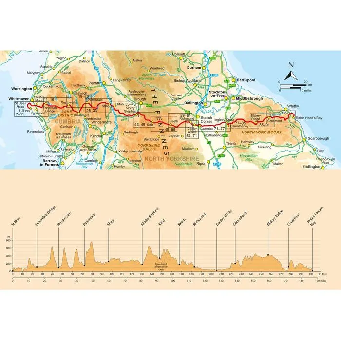 Coast to Coast  Walk Topo Route Map Booklet