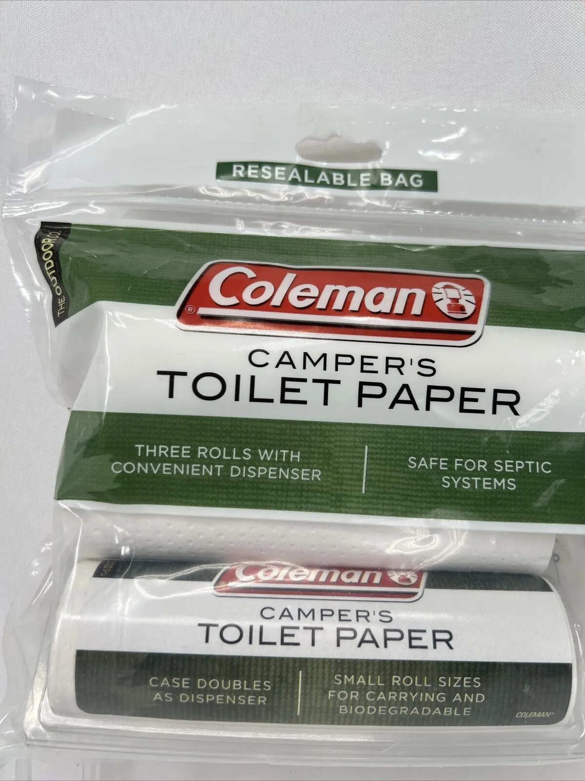Coleman Camper's Toilet Paper 4-Rolls 2-Ply Sealed Bag Hike