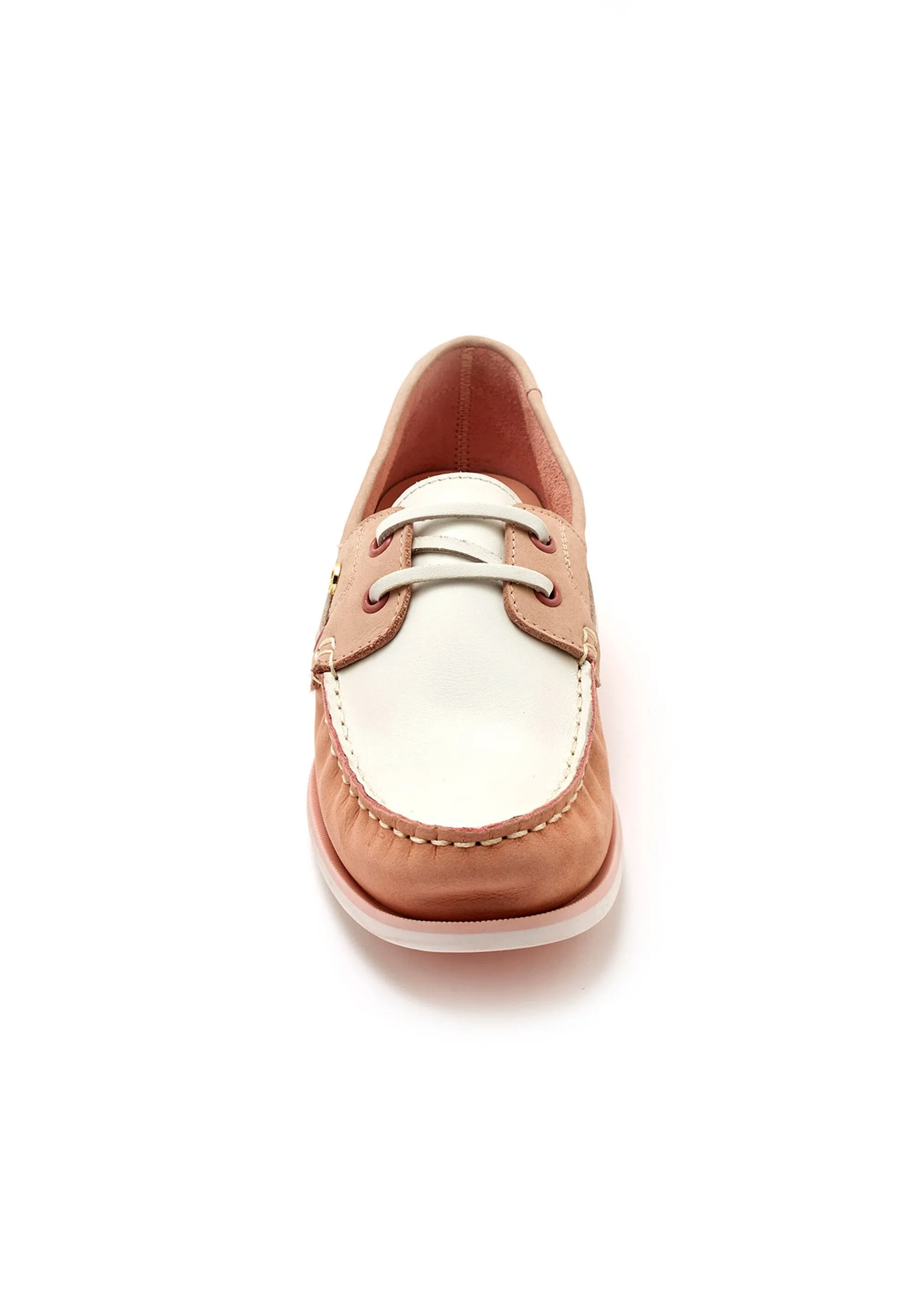 Comfort width leather boat shoes