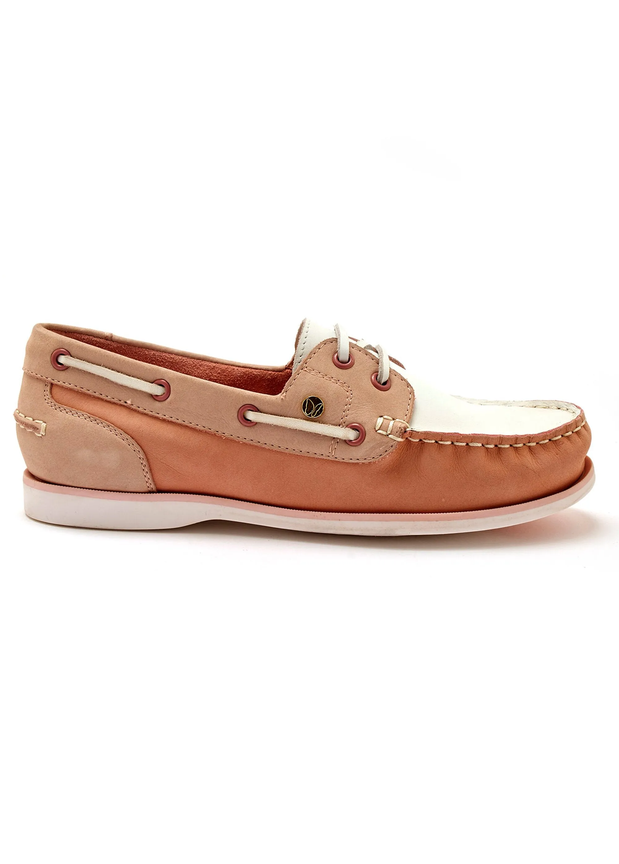 Comfort width leather boat shoes