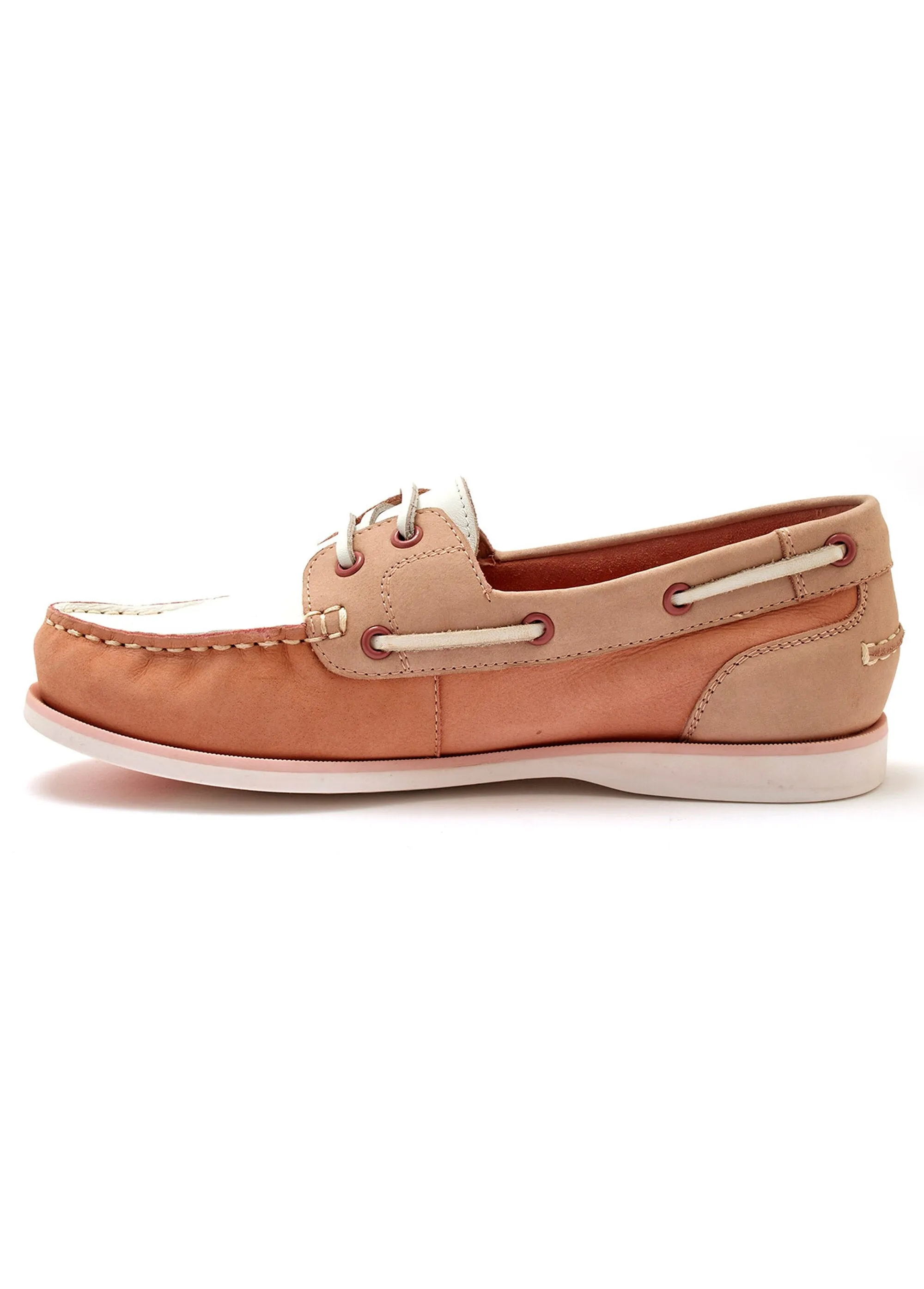Comfort width leather boat shoes
