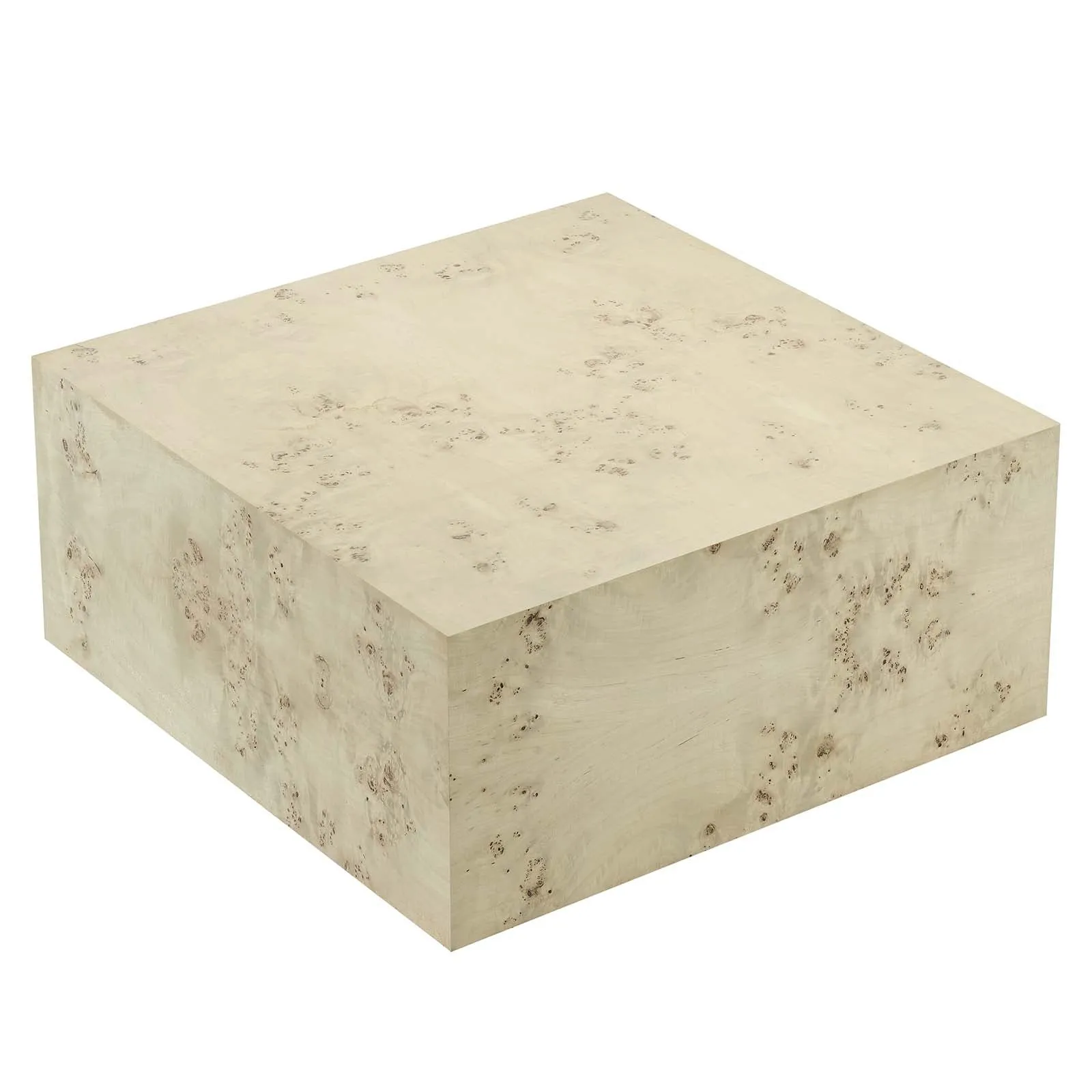 COSMOS SQUARE BURL WOOD COFFEE TABLE