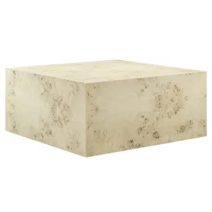 COSMOS SQUARE BURL WOOD COFFEE TABLE