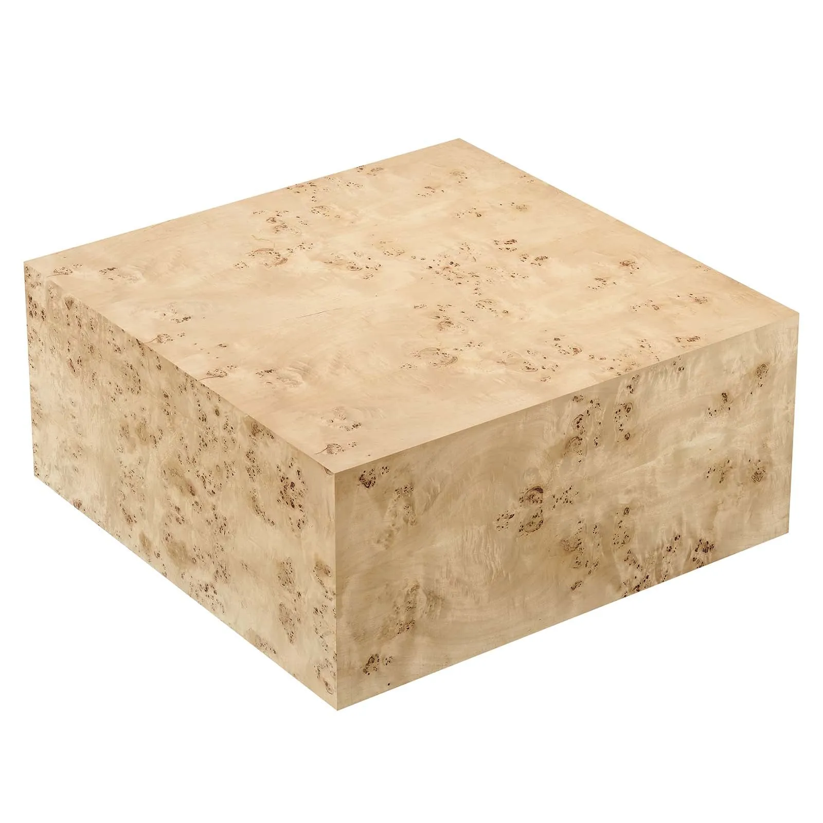 COSMOS SQUARE BURL WOOD COFFEE TABLE