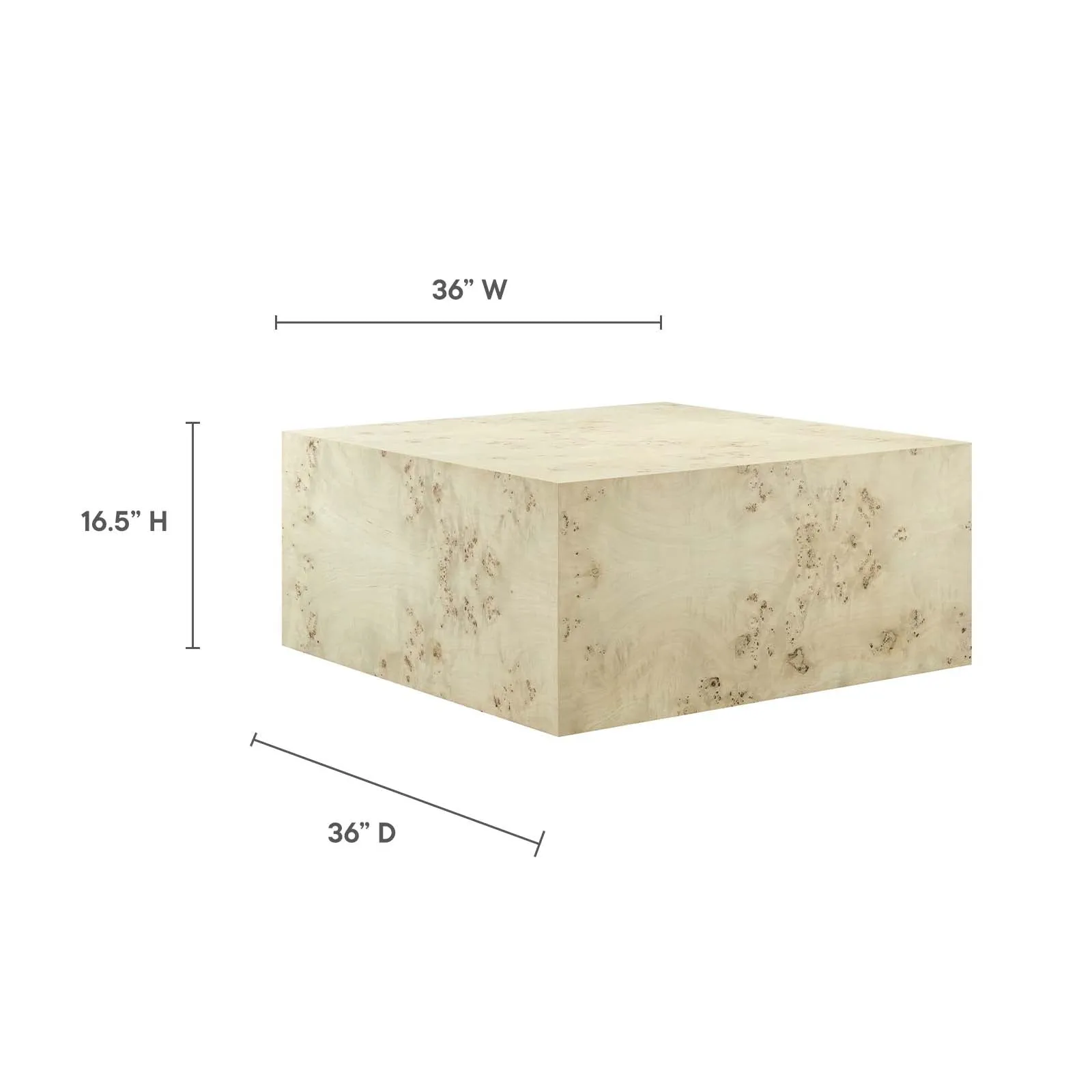 COSMOS SQUARE BURL WOOD COFFEE TABLE