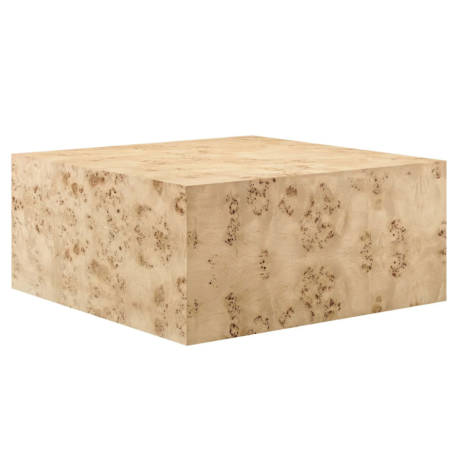 COSMOS SQUARE BURL WOOD COFFEE TABLE
