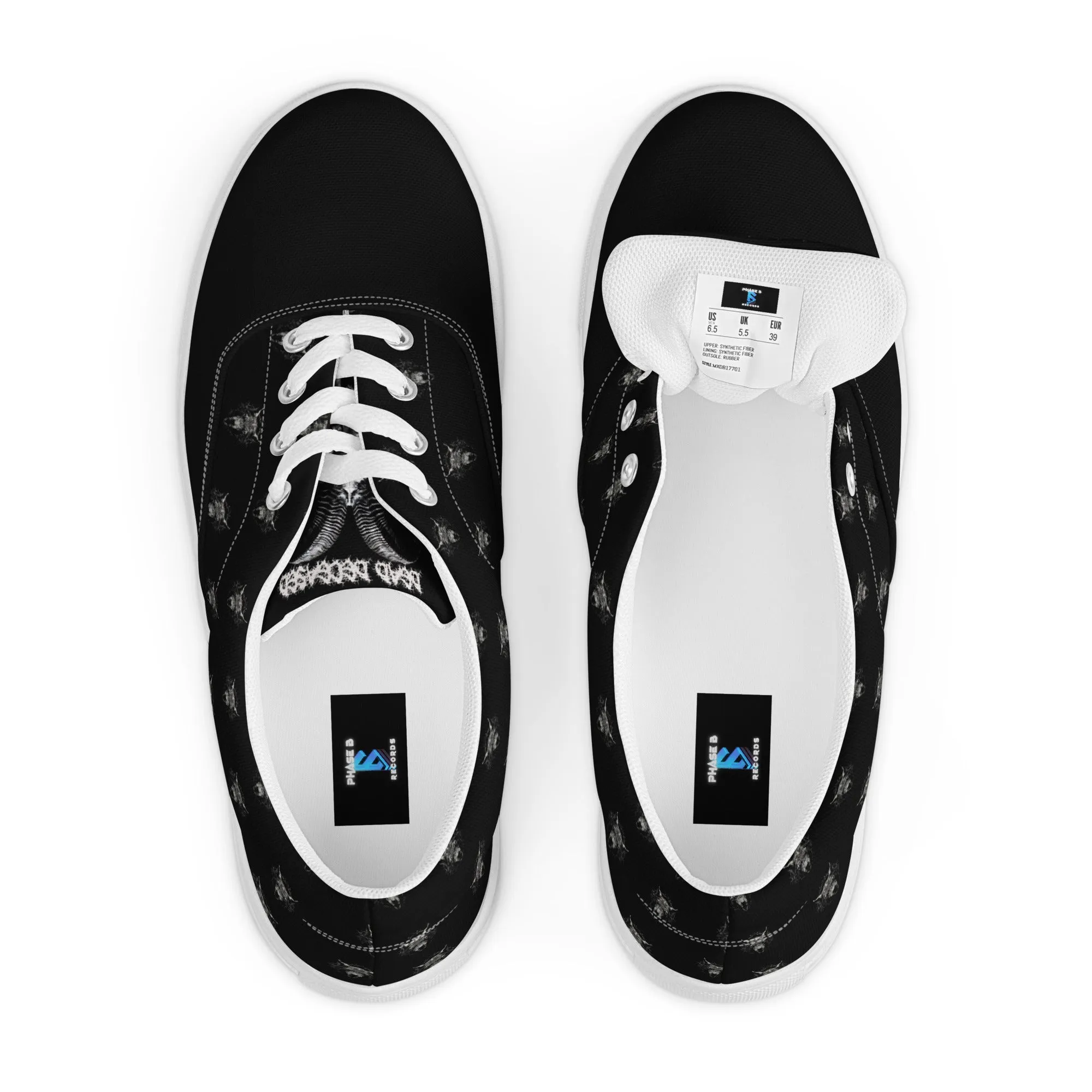 Dead Deceased Men’s lace-up canvas shoes - Free Delivery! Rock / Metal / Gothic Alternative  - Alternative Apparel Only from Phase B Records.