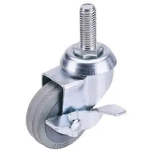 Draper Swivel Bolt Fixing Rubber Castor With Brake, 100Mm Diameter, S.W.L. 80Kg Dr-65481