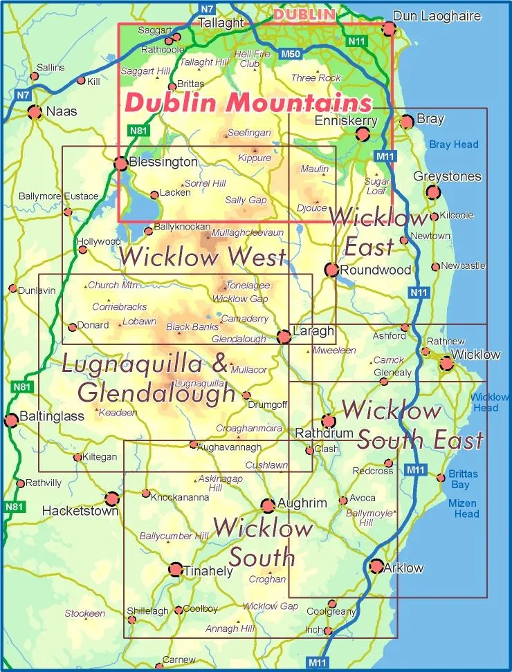 DUBLIN MOUNTAINS 1:25,000 SCALE MAP - WATERPROOF AND NON-WATERPROOF
