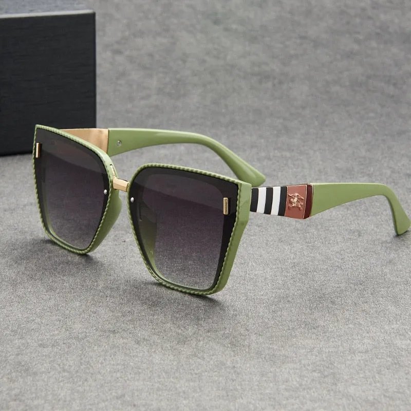 Fashion Square Gradient Mirror Sunglasses Women 2023 Retro Brand Designer Sun Glasses Female  Big Frame  UV400