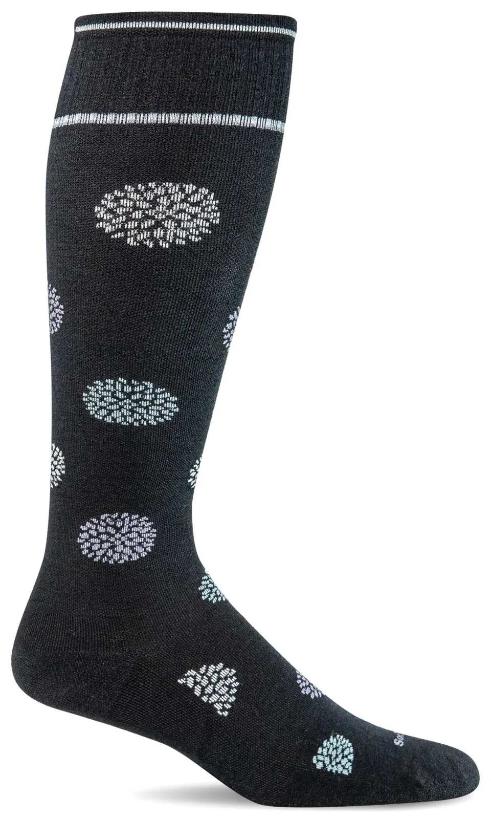 Full Bloom Knee-High Women - Black Moderate Compression (15-20mmHg)