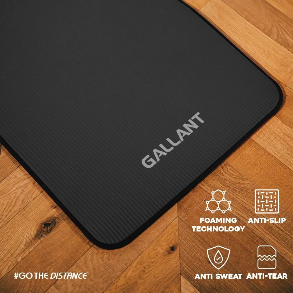 Gallant NBR Fitness Exercise Mat Black - Black Yoga Mat