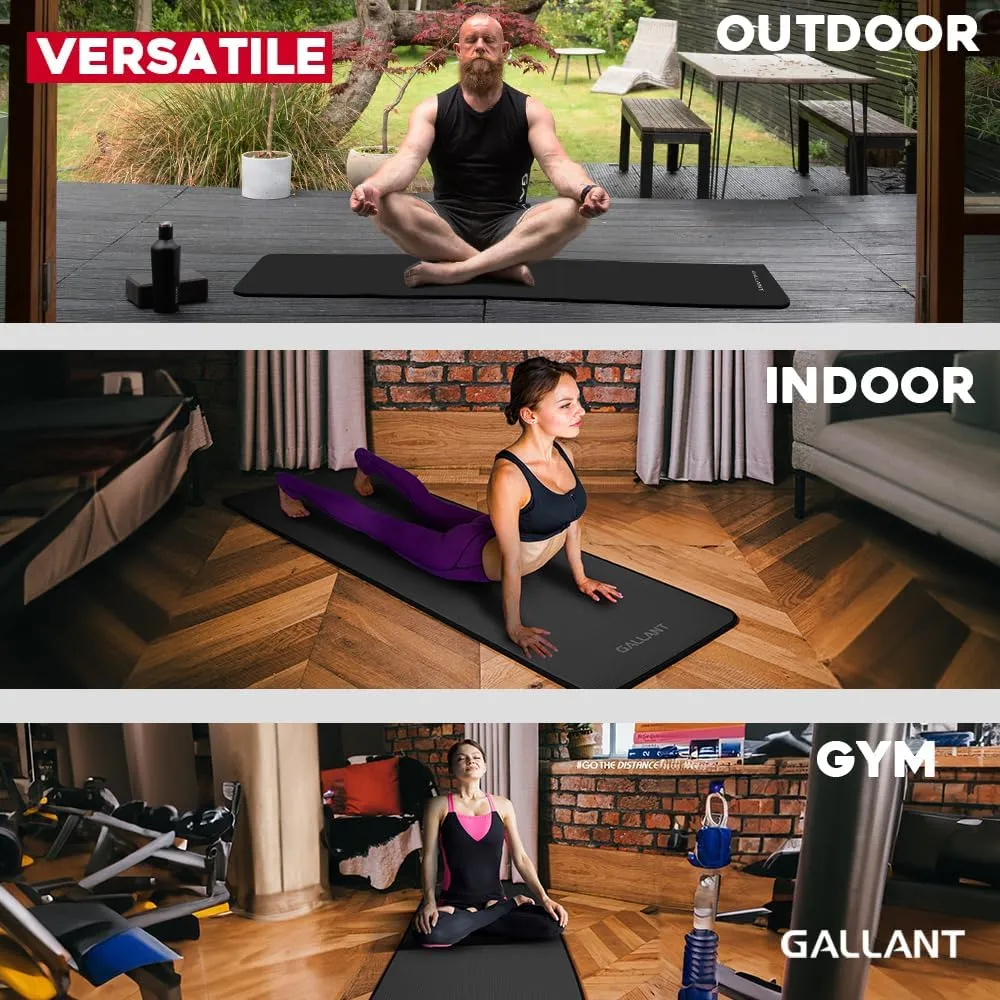 Gallant NBR Fitness Exercise Mat Black - Black Yoga Mat
