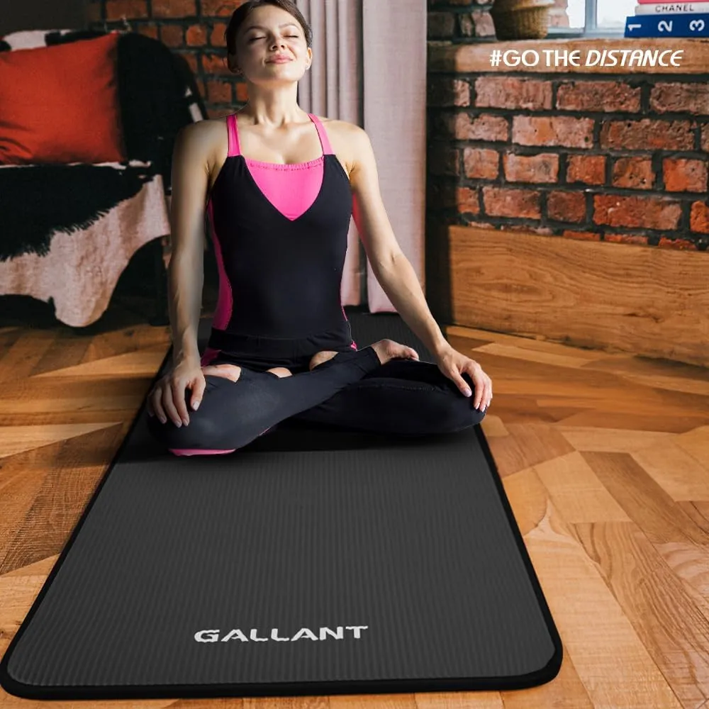 Gallant NBR Fitness Exercise Mat Black - Black Yoga Mat