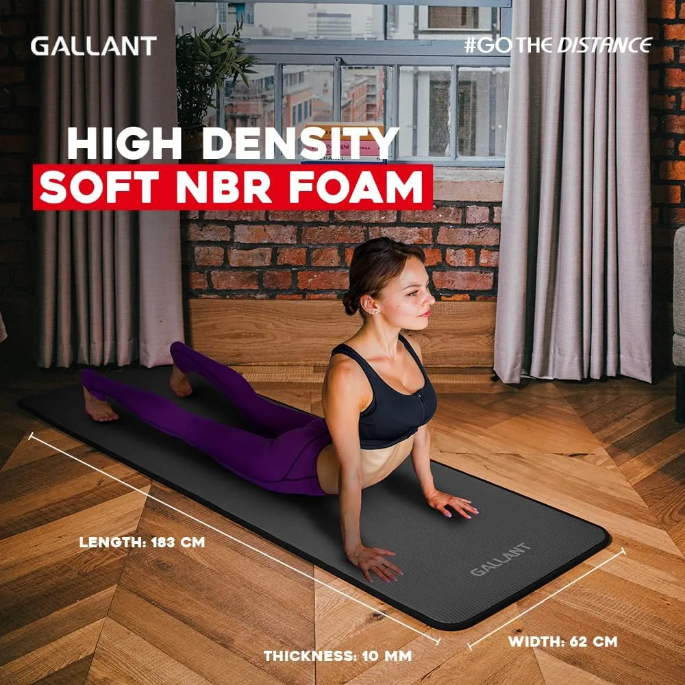 Gallant NBR Fitness Exercise Mat Black - Black Yoga Mat