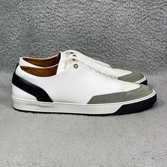 Grand Voyage Avedon Due Mens Size 14 Sneakers Shoes White Navy Gray Leather