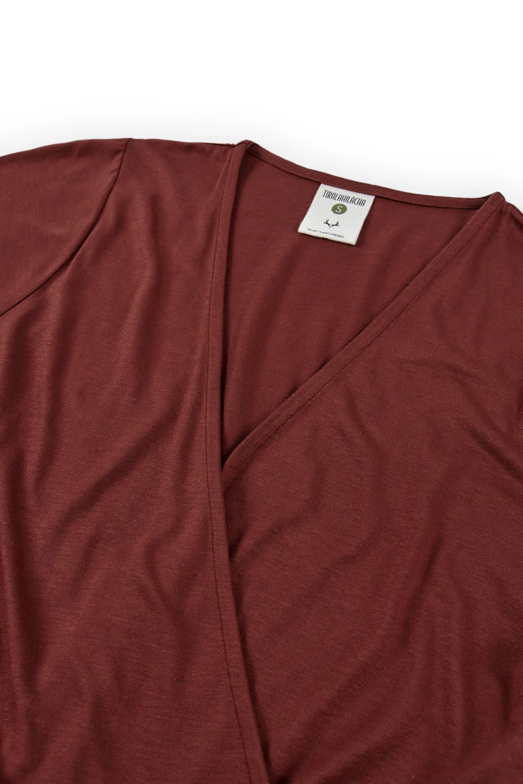 Hagne Tencel Wrap T-Shirt Red
