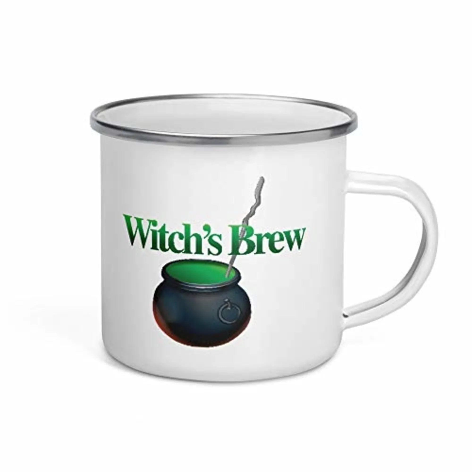 Halloween Enamel Mug - Witch's Brew Coffee Cup
