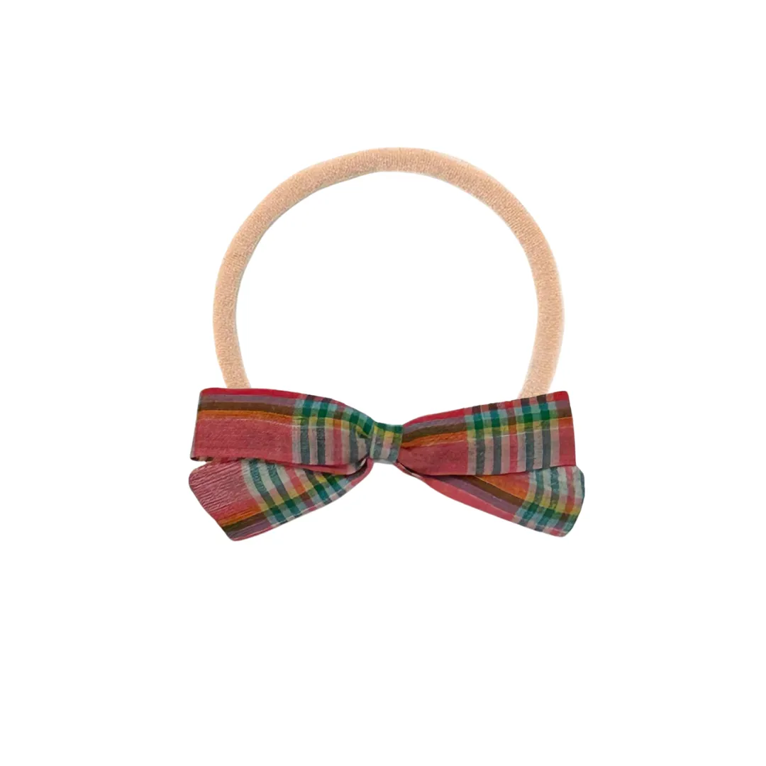 Headband Bow || Red Madras Plaid