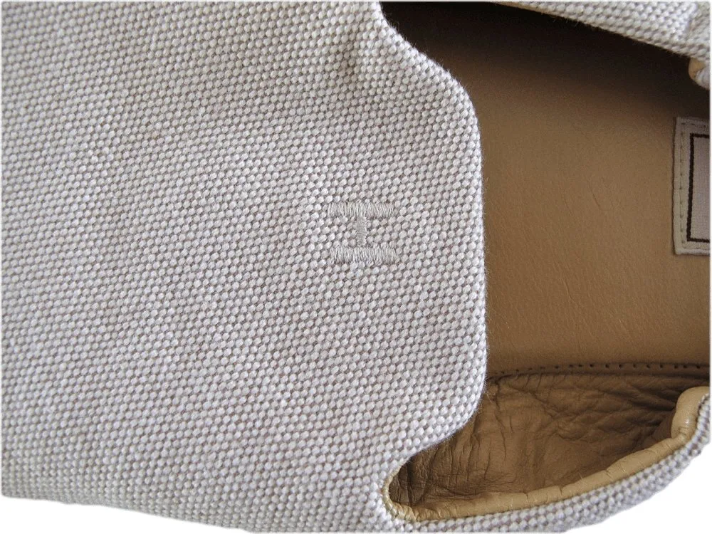 Hermes Natural Women Canvas and Leather Slippers Shoes H Sz39 New!