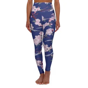 High Waisted Leggings - Astrid Matsyasana Katanas Cherry Blossoms