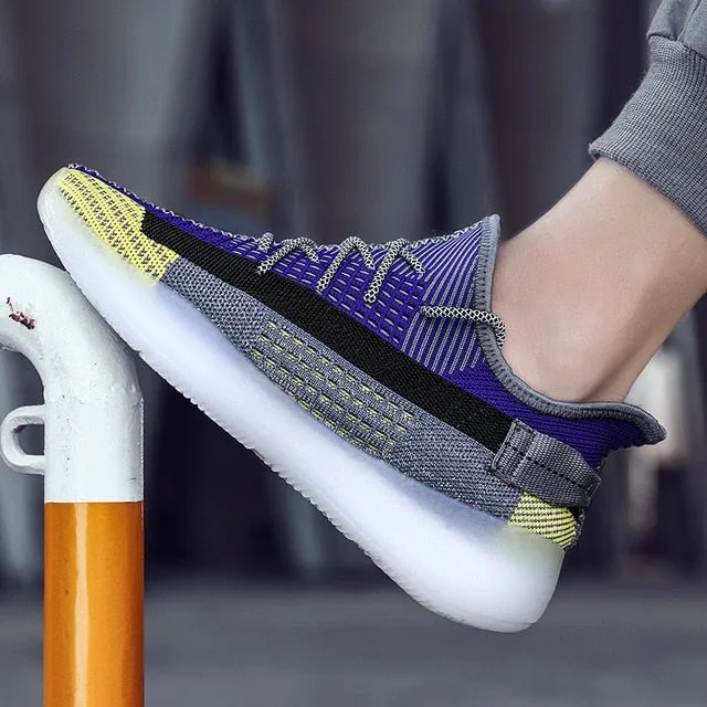 Hot Cool Fashion Autumn Sneakers Handiness Casual Shoes Men Color Stitching Sneaker Male Flyknit Breathable Lace Up Casual Shoes